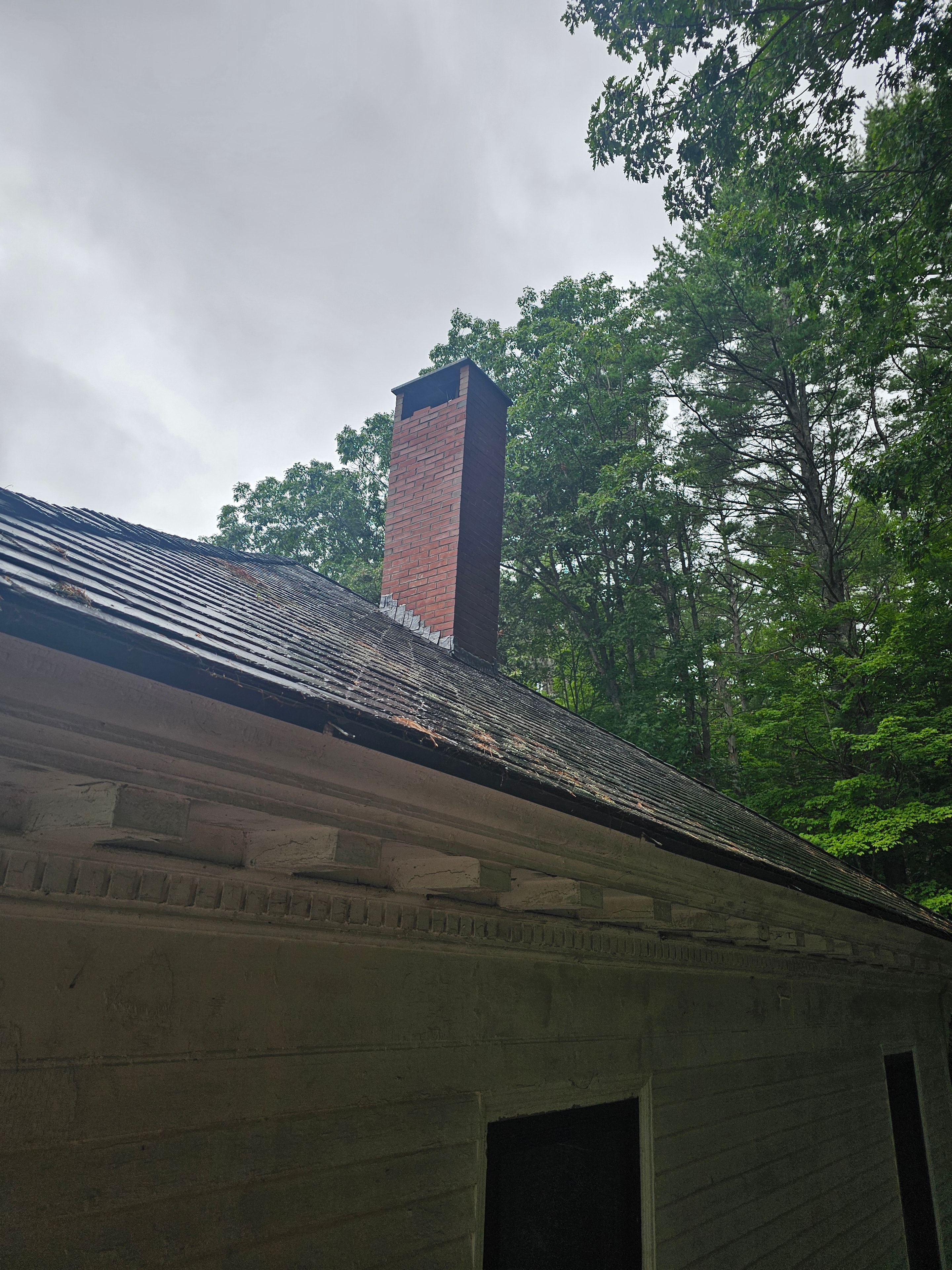 Chimney after restoration — completed brickwork